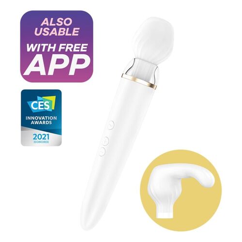 SATISFYER DOUBLE WAND-ER APP - BLANCO