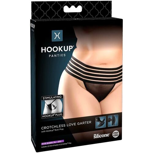 HOOK UP PANTIES - CROTCHLESS LOVE GARTER XL-2XL