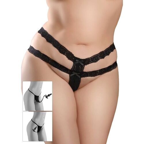 HOOK UP PANTIES - CROTCHLESS SECRET GEM NEGRO LAZO