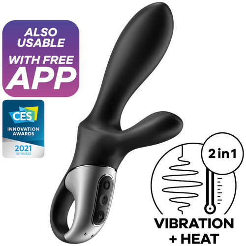 SATISFYER HEAT CLIMAX + VIBRADOR ANAL APP - NEGRO