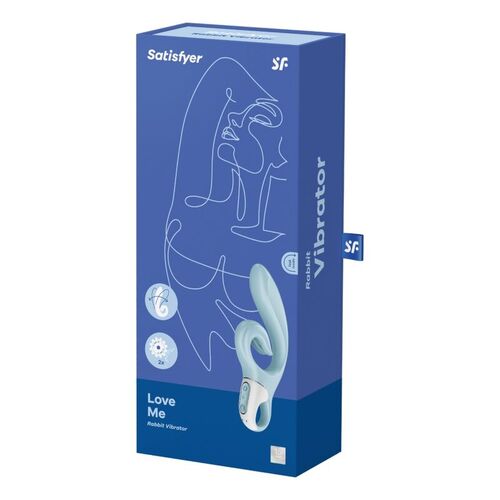 SATISFYER - LOVE ME VIBRADOR RABBIT AZUL