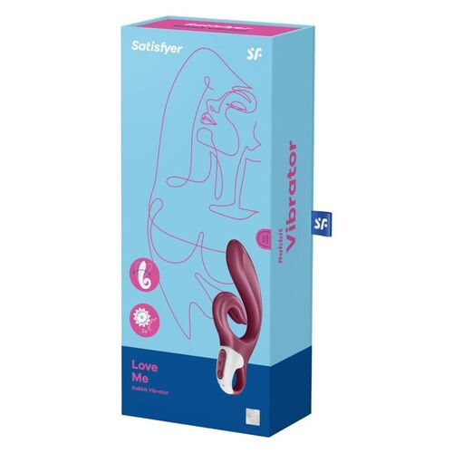 SATISFYER - LOVE ME VIBRADOR RABBIT ROJO