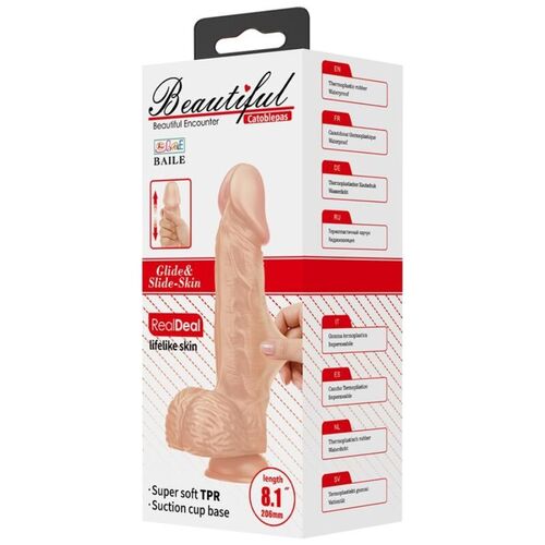 BAILE - BEAUTIFUL ENCOUNTER CATOBLEPAS DILDO REALISTICO FLEXIBLE 20.6 CM NATURAL