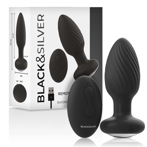 BLACK&SILVER - WELLS PLUG ANAL SILICONA CONTROL REMOTO