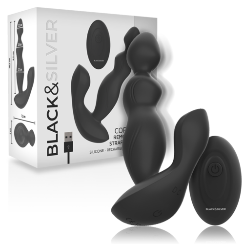 BLACK&SILVER - CORA PLUG ANAL SILICONA CONTROL REMOTO