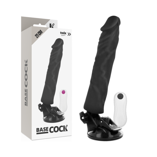 BASECOCK - VIBRADOR REALISTICO CONTROL REMOTO NEGRO 21 CM -O- 4 CM