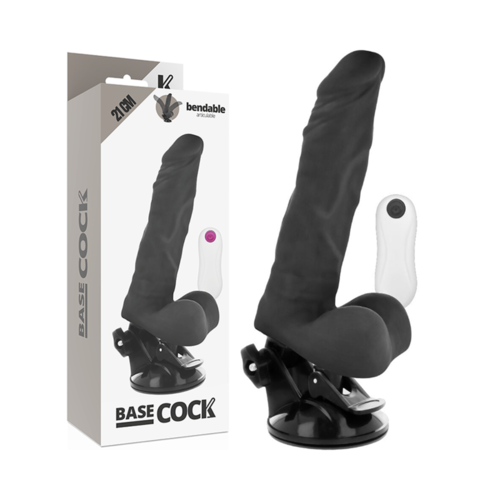 BASECOCK - VIBRADOR ARTICULABLE CONTROL REMOTO NEGRO 21 CM -O- 5 CM