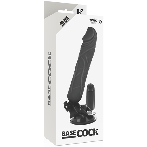 BASECOCK - VIBRADOR REALISTICO CONTROL REMOTO NEGRO 20 CM -O- 4 CM