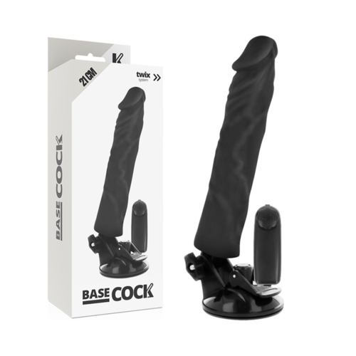 BASECOCK - VIBRADOR REALISTICO CONTROL REMOTO NEGRO 21 CM -O- 4 CM