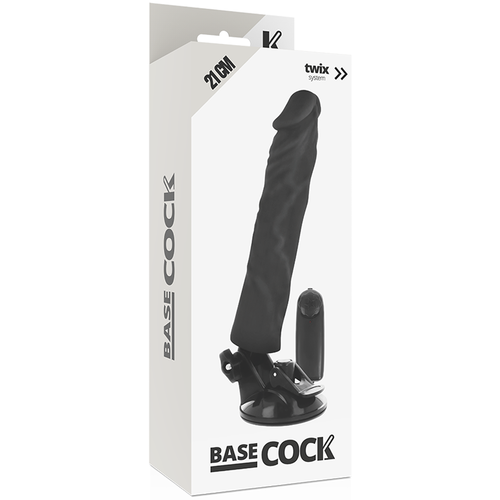 BASECOCK - VIBRADOR REALISTICO CONTROL REMOTO NEGRO 21 CM -O- 4 CM