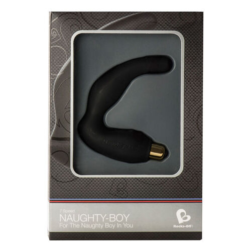 NAUGHTY-BOY MASAJEADOR DEL PUNTO G MASCULINO 7 V NEGRO